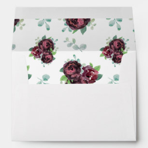 Burgundy Rose Bouquet Envelope