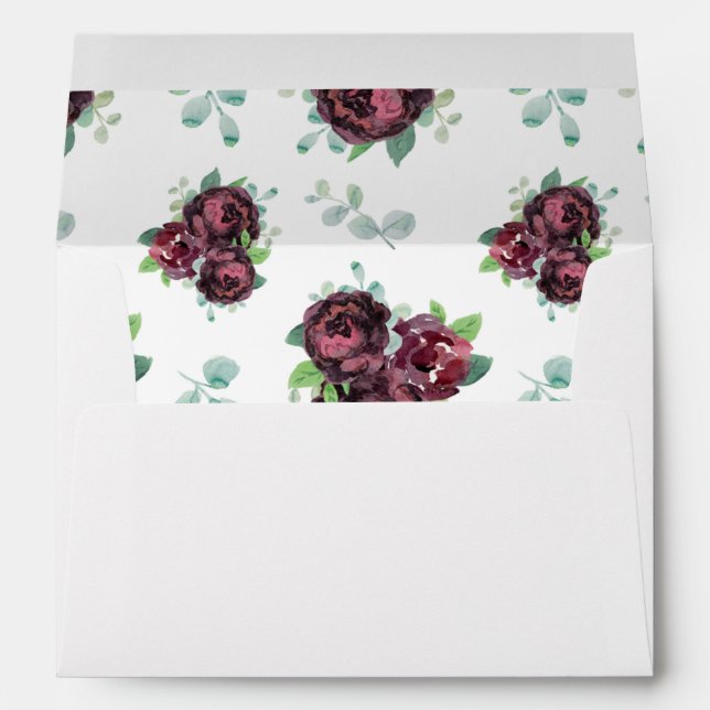 Burgundy Rose Bouquet Envelope (Back (Bottom))
