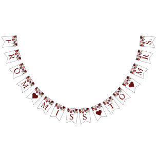 Burgundy Rose Bridal Shower Banner