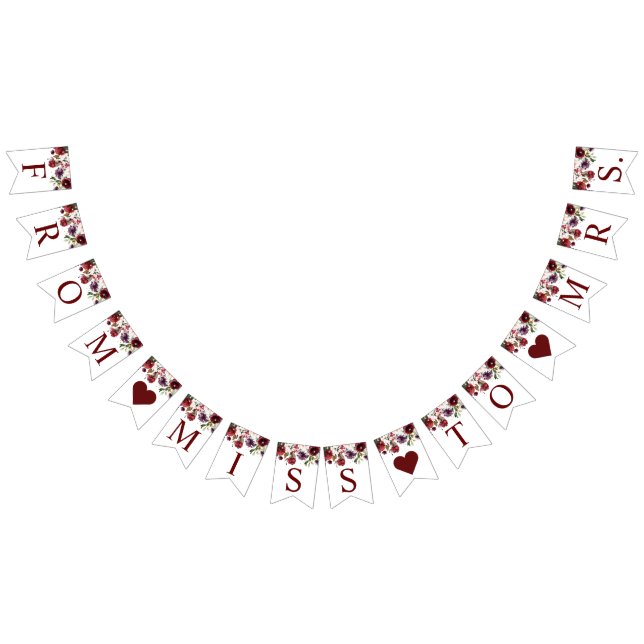 Burgundy Rose Bridal Shower Banner (All)