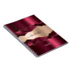 Burgundy rose gold agate marble name script