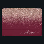 Burgundy Rose Gold Blush Pink Glitter Monogram<br><div class="desc">Rose Gold - Blush Pink and Burgundy Sparkle Glitter Script Monogram Name Laptop Case. This makes the perfect sweet 16 birthday,  wedding,  bridal shower,  anniversary,  baby shower or bachelorette party gift for someone that loves glam luxury and chic styles.</div>