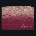 Burgundy Rose Gold Blush Pink Glitter Monogram iPad Pro Cover<br><div class="desc">Rose Gold - Blush Pink and Burgundy Sparkle Glitter Script Monogram Name Laptop Case. This makes the perfect sweet 16 birthday,  wedding,  bridal shower,  anniversary,  baby shower or bachelorette party gift for someone that loves glam luxury and chic styles.</div>
