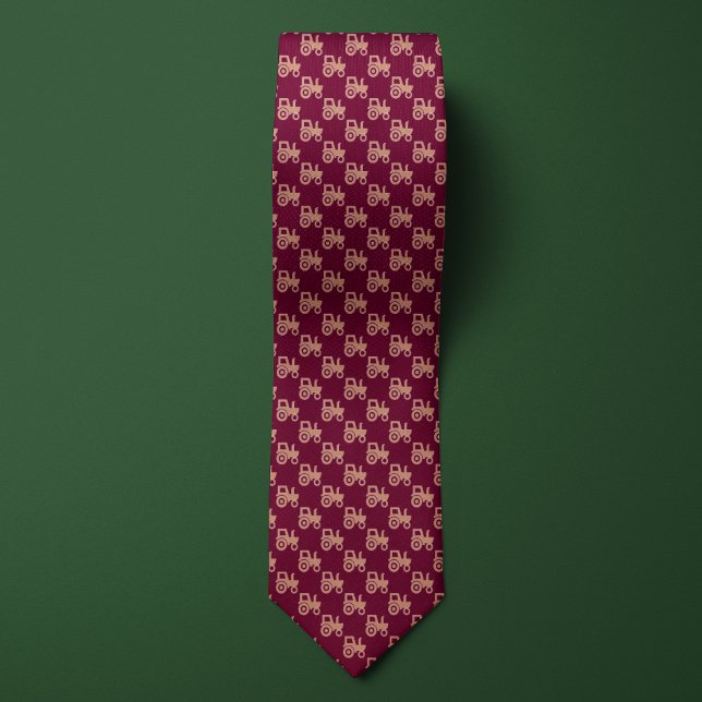 Burgundy & Rose Gold Farmers Tractor Neck Tie (Creator Uploaded)