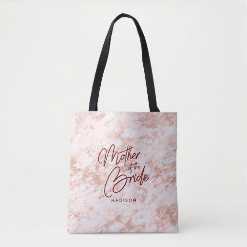 Burgundy  Rose Gold Marble Mother of the Bride Tote Bag