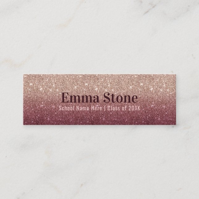 Burgundy Rose Gold Ombre Graduation Name Insert (Front)