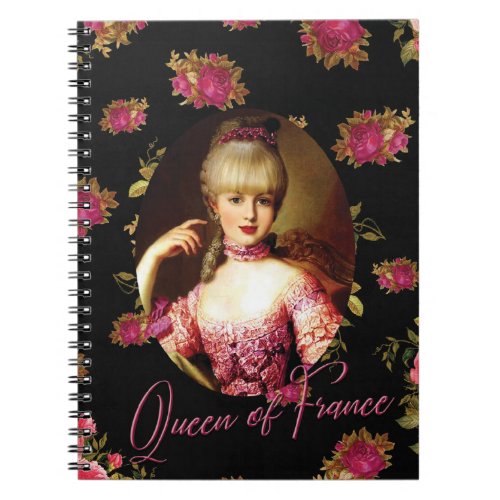 Burgundy Rose Marie Antoinette Queen of France Notebook