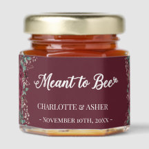 Burgundy Rose Meant to Bee Honey Jar