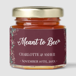 Burgundy Rose Meant to Bee Honey Jar Favors