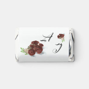 Burgundy Rose Monogrammed Hershey's Miniatures