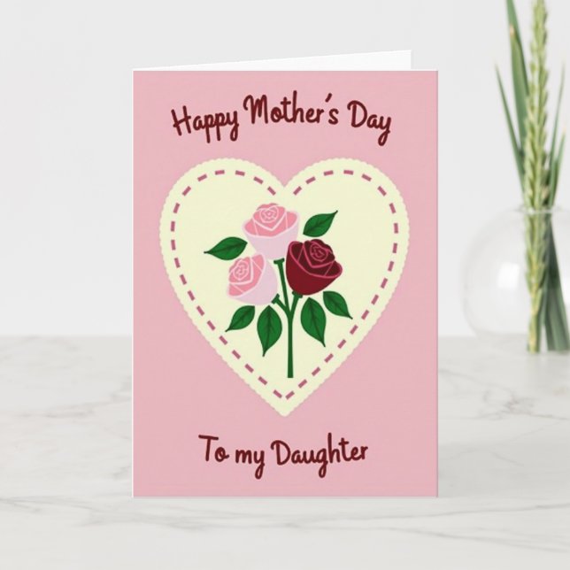 Burgundy Rose Mothers Day Card (Front)
