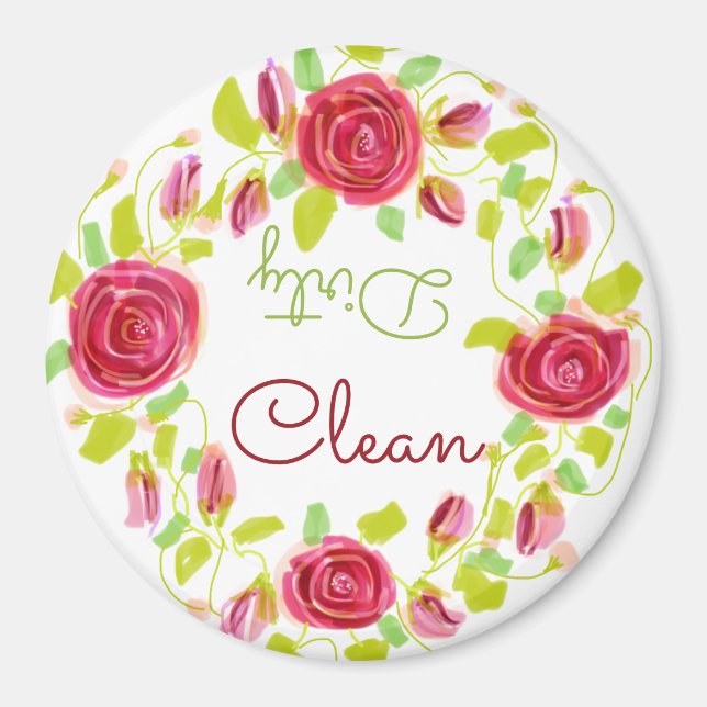 Burgundy Rose Patterned Magnet (Front)