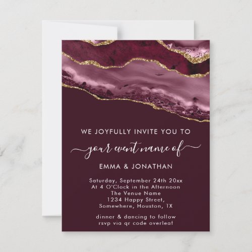 Burgundy Rose Pink Gold Border Glitter Abstract