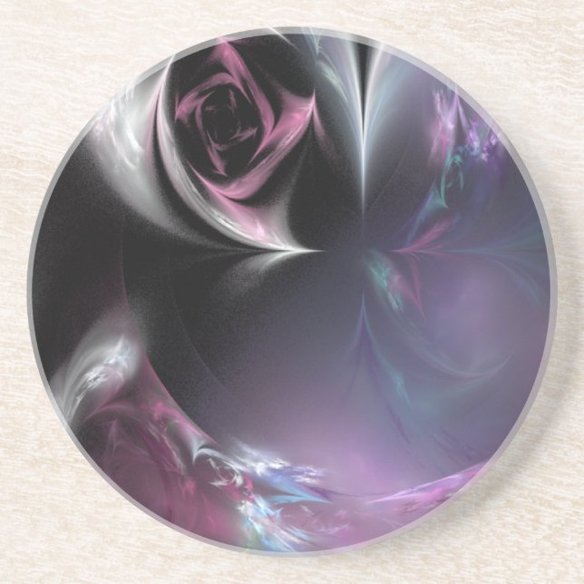 Burgundy Rose Sandstone Coaster (Front)