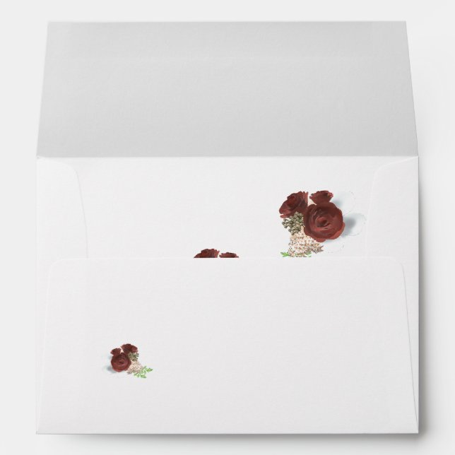 Burgundy Rose Themed Envelope (Back (Bottom))
