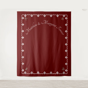 Burgundy Rose Wedding Photo Backdrop