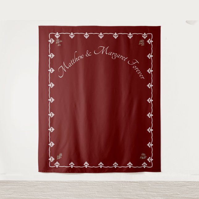 Burgundy Rose Wedding Photo Backdrop (Front)