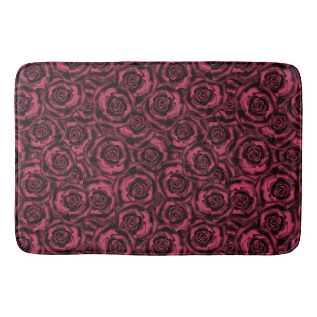 Burgundy roses bath mat (Front)