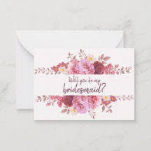 Burgundy Roses Bridesmaid Proposal