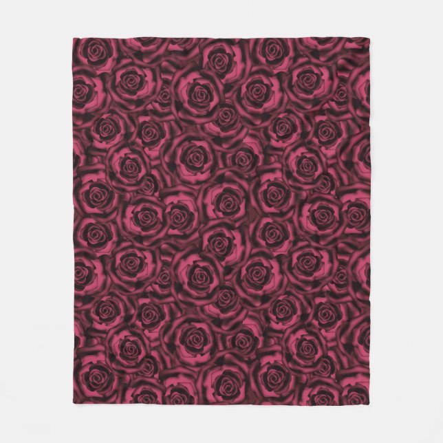 Burgundy roses fleece blanket (Front)