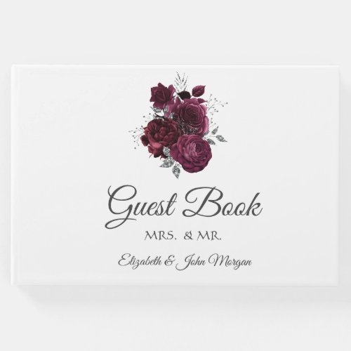 Burgundy Roses Guest Book