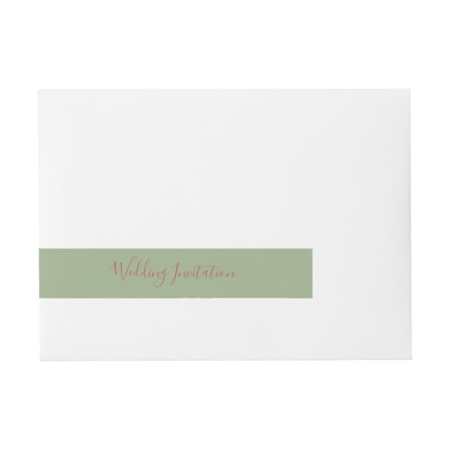 Burgundy Roses Sage Green Foliage Wedding Wrap Around Address Label (Front)