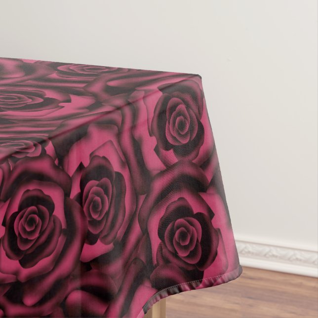 Burgundy roses tablecloth (In Situ)