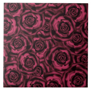 Burgundy roses tile