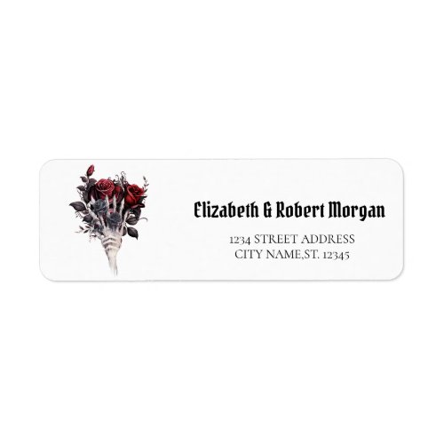 Burgundy Roses Wedding Label