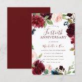 Ruby Red 40th Anniversary Invitation: Silver Confetti (digital Template) - Ireland - View #10