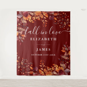 Burgundy Rustic Fall Floral Photo Booth Backdrop