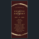 Burgundy Rustic Gold Circle Ampersand Wedding  Program<br><div class="desc">This wedding program features a faux gold circle frame with an elegant ampersand and simple calligraphy with a burgundy marsala background.</div>