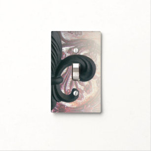 burgundy/sand "iron fleur-de-lis" SWITCH PLATE