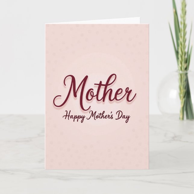 Burgundy Script Mother Card (Front)