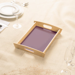 Burgundy Serving Tray with Wooden Handles