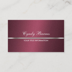 Burgundy Shimmer with Silver Business Card