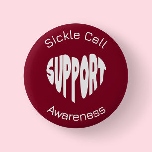 Burgundy Sickle Cell Awareness Button