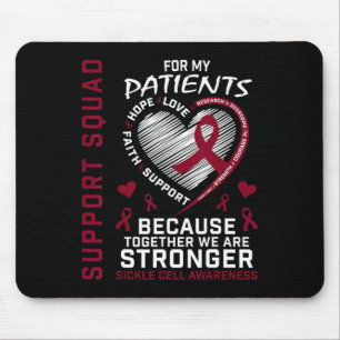 Burgundy Sickle Cell Awareness Items Nurse Patient Mouse Pad