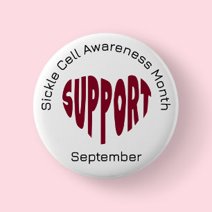Burgundy Sickle Cell Awareness Month Button
