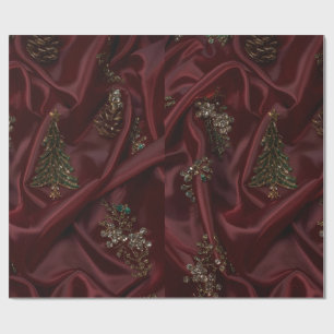 Burgundy Silk-Look Diamond  Wrapping Paper