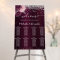 Burgundy silver flowers wedding seating chart