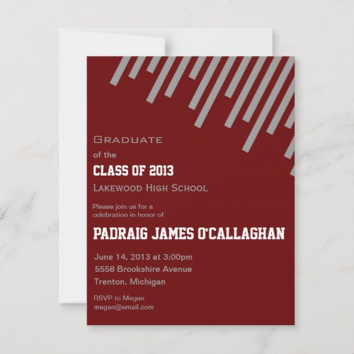Burgundy &amp; Silver Graduation Invitation