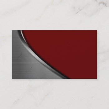 Burgundy Silver Metal Curve Business Cards by mvdesigns at Zazzle