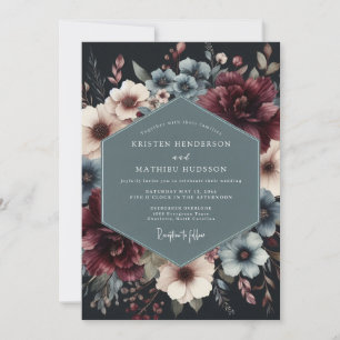 Burgundy Slate Vesperal Wedding Invitation