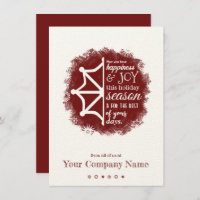 Burgundy Snowflake Business Holiday Card