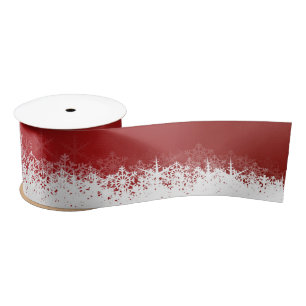 Burgundy snowflake happy holidays satin ribbon