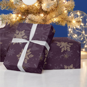 Burgundy Snowflake Wrapping Paper