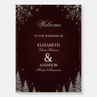Burgundy Snowy Pines Midnight Romance Foam Board
