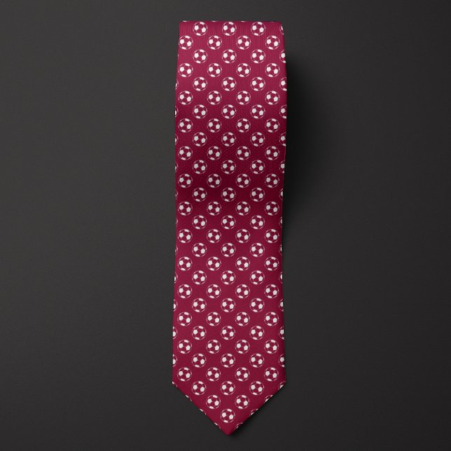 Burgundy Soccer Futbol Neck Tie (Creator Uploaded)