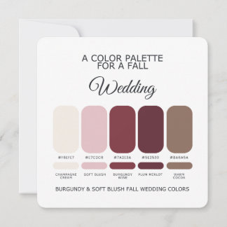 Burgundy Soft Blush Fall Wedding Palette 2026 Card